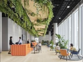 现代办公室集成吊顶装修效果图