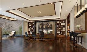 现代风办公室吊顶装修设计效果图片