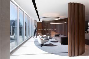 欧美办公室风格吊顶装修装饰效果图