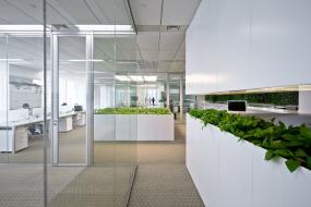 长方形办公室装修效果图