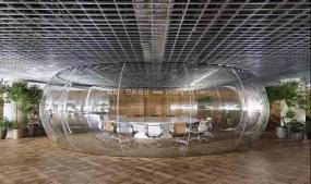 长方形办公室装修设计效果图