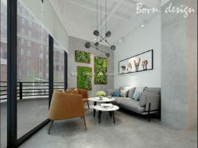 现代方格办公室装修效果图