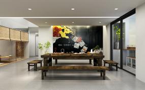 开放式办公室设计室内效果图