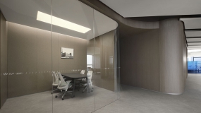 灰色系办公室装修实景图