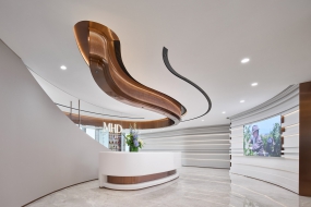 圆弧区域办公室装修效果图