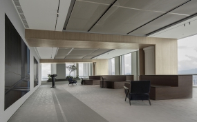 办公室装修冷色调风格图